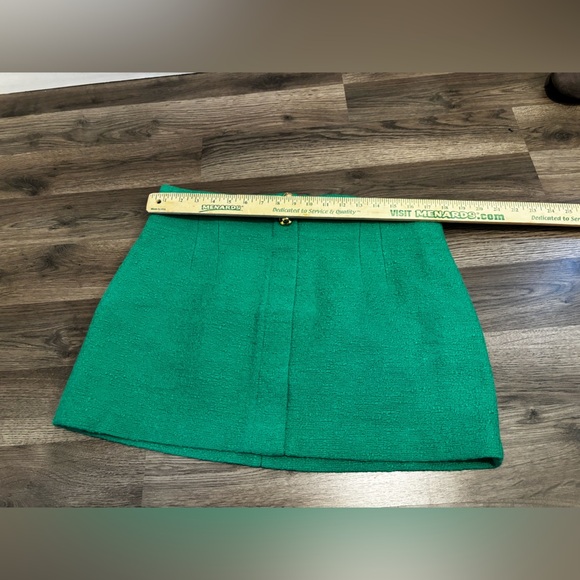 Zara Vibrant Green Pencil Skirt mini short high waste bold luxury Hollywood - Picture 14 of 15